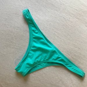 Teal blue body glove cheeky bikini thong